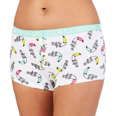 The Collection White toucan print 'Toucan Play That Game' boxer briefs